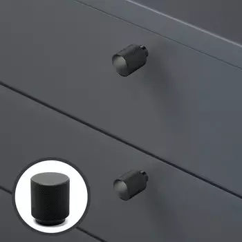 Ручка-кнопка CAPPIO PK330, d=30 мм, цвет черный, 8 шт.