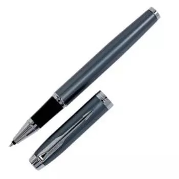 Ручка роллер Parker IM Core Light Blue Grey CT F, корпус серый матовый/ хром, чёрные чернила