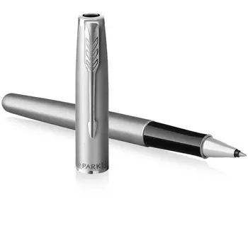 Ручка-роллер Parker Sonnet Sand Blasted Stainless Steel, 0,8мм, черная, подар/уп 2146875