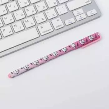 Ручка шариковая синяя паста 0.7 мм с колпачком «Самый милый котик» пластик софт-тач, цена за 1шт