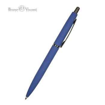 Ручка шариковая автоматическая, 1.0 мм, BrunoVisconti SAN REMO, стержень синий, металлический корпус Soft Touch синий, в футляре