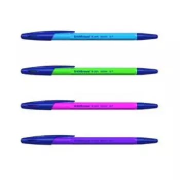 Ручка шариковая ErichKrause R-301 Neon Stick, узел 1 мм, чернила синие, длина письма 2000 метров, МИКС