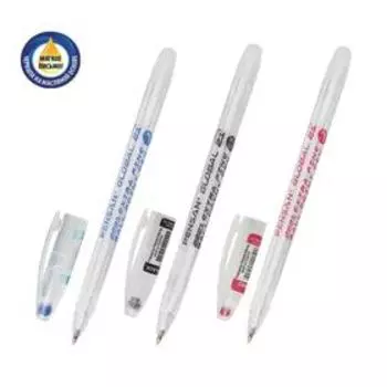 Ручка шариковая масляная Pensan Global-21, узел 0.5 мм, 3 цвета, МИКС + дисплей