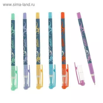 Ручка шариковая Mazari Shadow Smart Ink, 0.7 мм, резиновый упор, синяя, корпус МИКС