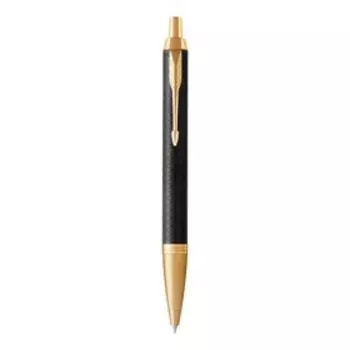 Ручка шариковая Parker IM Premium K323 Black GT M, корпус из нержавеющей стали, синие чернила (1931667)