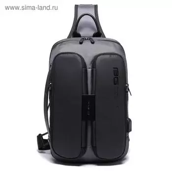 Рюкзак с USB, молодежный, на одной лямке BANGE BG7079 серый, 9.7"