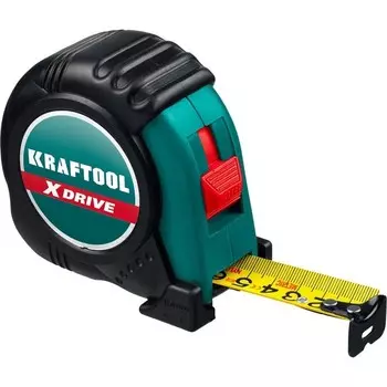Рулетка Kraftool X-Drive 34122-08_z02, ударостойкий обрезиненный корпус, 8 м х 25 мм