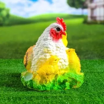 Садовая фигура из гипса «Курица наседка с цыплятами», 272021 см