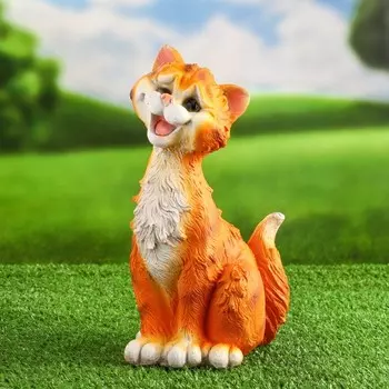 Садовая фигура из полистоуна «Забавный рыжий кот», 251314.5 см