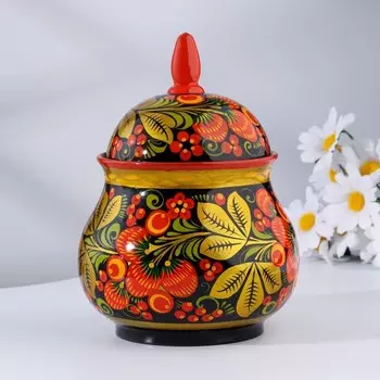 Сахарница, 14,5х18 см, хохлома