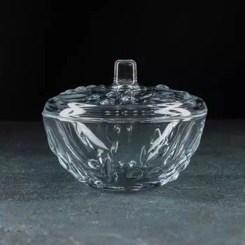 Сахарница Paabahe Perla, 400 мл, с крышкой, стекло, прозрачная