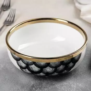 Салатник керамический Black style, 17,5×7 см