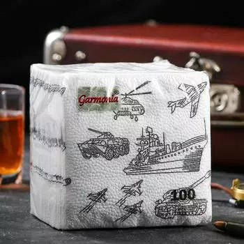 Салфетки бумажные «Гармония цвета. Военная техника», 100 шт.