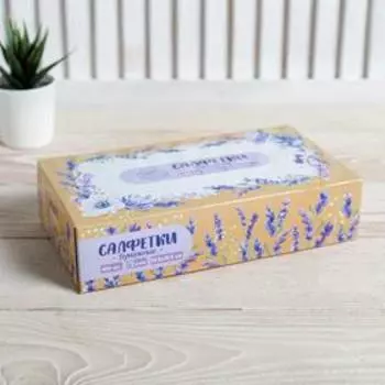 Салфетки бумажные в коробке «Прованс», 100 шт, двухслойные