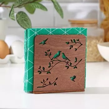 Салфетница деревянная «Весенняя сказка», 12125,5 см, коричневая