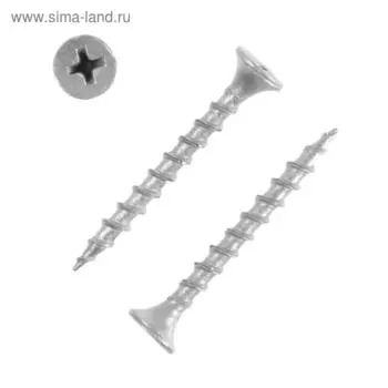 Саморез 3.535, потай, крупная резьба, шлиц PH 2 , белый цинк, 15 кг