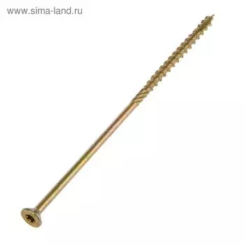 Саморез конструкционный INFIX, 6х180 мм, потай, Torx30, жёлтый цинк