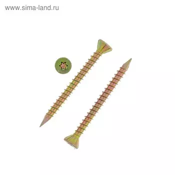 Саморез отделочный полнорезьбовой INFIX, 3.5х40 мм, потайн., Torx10, жёлтый цинк