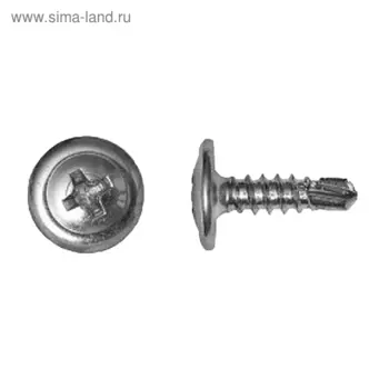 Саморез полусфера Steelrex с прессшайбой, сверло, цинк 4,2х76, 2 000 шт.