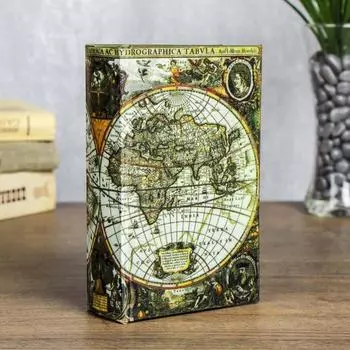 Шкатулка книга-сейф «Карта первооткрывателей», дерево, 17115 см