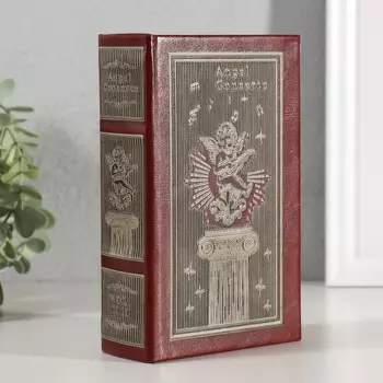 Шкатулка книга-сейф «Ангел играет на мандолине», дерево, искусственная кожа, тиснение, 17115 см
