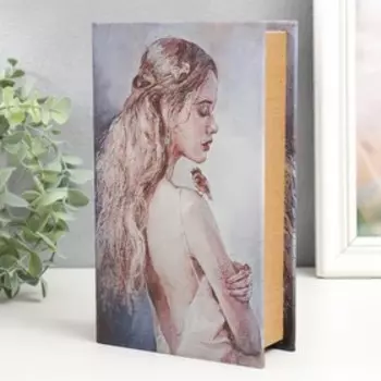 Шкатулка книга-сейф «Девушка-нежность», дерево, искусственная кожа, 21135 см