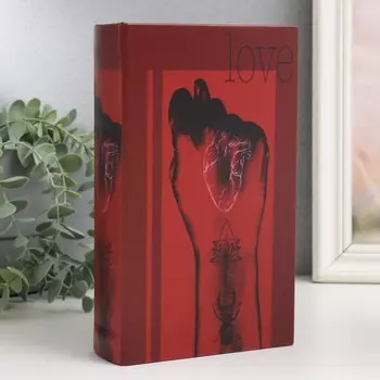Шкатулка книга-сейф «Фига», дерево и искусственная кожа, с замком, 21135 см