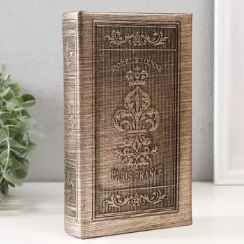Шкатулка книга-сейф «Геральдическая лилия и корона», дерево, искусственная кожа, тиснение, 20124 см