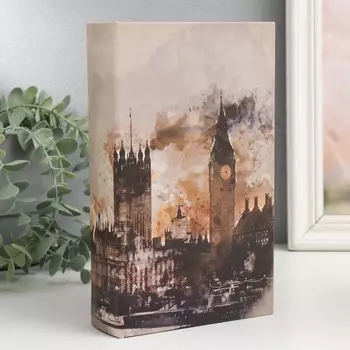 Шкатулка книга-сейф «Лондон», дерево, искусственная кожа, 21135 см