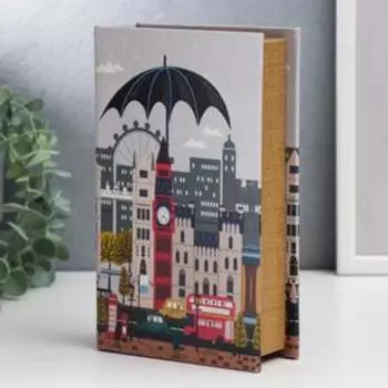 Шкатулка книга-сейф «Лондон. Дождь», дерево, искусственная кожа, 21135 см
