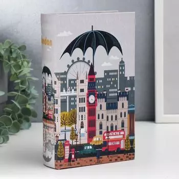 Шкатулка книга-сейф «Лондон. Дождь», дерево, искусственная кожа, 21135 см
