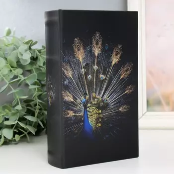 Шкатулка книга-сейф «Павлин», дерево, искусственная кожа, 21135 см