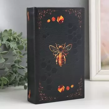 Шкатулка книга-сейф «Пчела», дерево и искусственная кожа, с замком, 21135 см