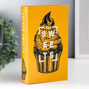 Сейф-книга дерево кожзам "Пирожное - сладости" 21х13х5 см