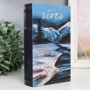 Шкатулка книга-сейф «Река в горах», дерево, искусственная кожа, 21135 см