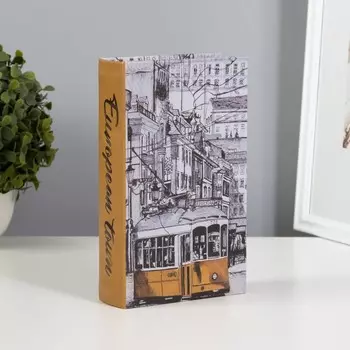 Шкатулка книга-сейф «Жёлтый трамвайчик», дерево, искусственная кожа, 21135 см