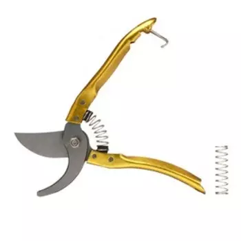 Секатор плоскостной, 8" (20 см), с металлическими ручками, с запасной пружиной, Greengo