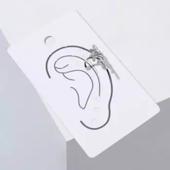 Серьга "Каффа" листики, цвет серебро