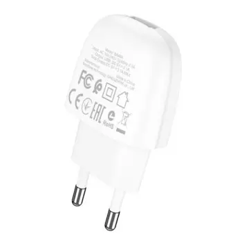 Сетевое зарядное устройство Borofone BA49A, USB, 2.1 А, белое