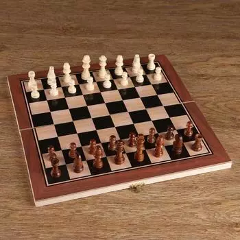 Шахматные фигуры, дерево, король h-5.5 см, пешка h-2.8 см