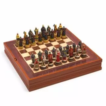 Шахматы подарочные «Монгольское иго», полистоун, доска дерево 3636 см