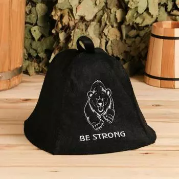 Шапка для бани и сауны Be strong, полиэфир 70%, шерсть 30%, «Добропаровъ»