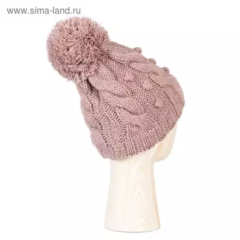 Шапка, one size, цвет серо-розовый
