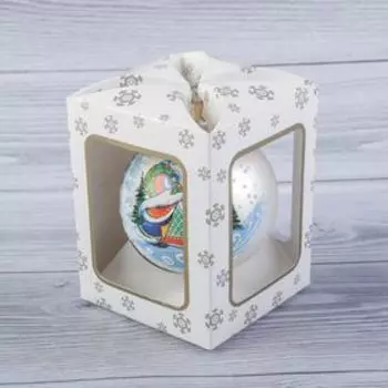 Шар "Дед мороз с посохом" 8,5 см, микс