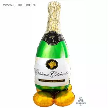 Шар фольгированный 62" фигура "Шампанское" 1207-4103