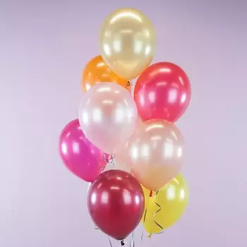Шар латексный 12", металлик, 100 шт., бургундия