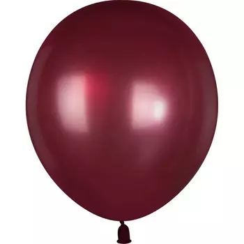 Шар латексный 5", металлик, 100 шт., бургундия