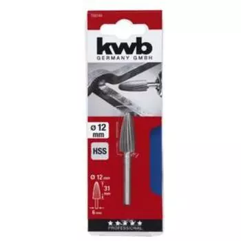 Шарошка по металлу коническая KWB, 12х31 мм, хвостовик d=6 мм, быстрорежущая сталь HSS