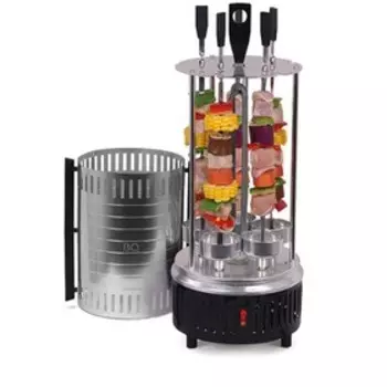 Шашлычница электрическая BQ BBQ1001, 1000 Вт, 5 шампуров, серебристая