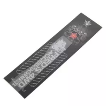 Шильдик металлопластик SW 4WD FRED'S ACCESSORIES серый, наклейка, 140*25 мм , SNO.95 GREY